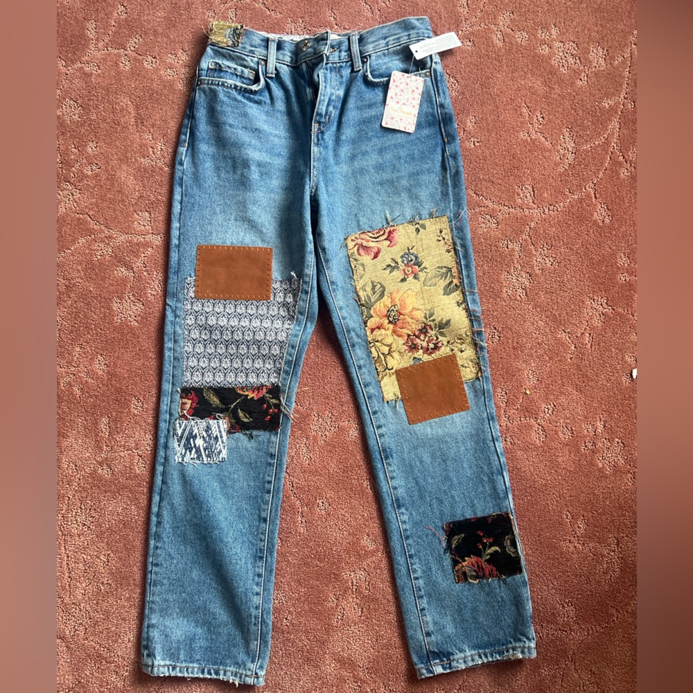 FREE PEOPLE patchwork jeans
